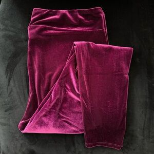 Midnight Hour Burgundy Velvet Leggings, Size 2XL
